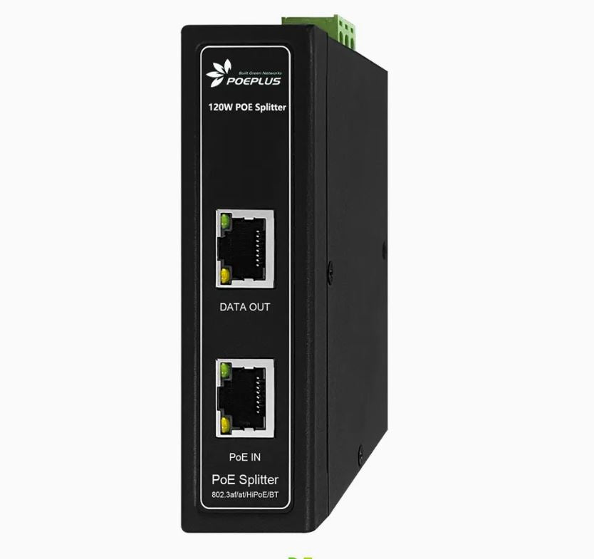 802. Bt 90W Industrial Poe Splitter Isolated, 1*PoE in +1*Data OUT+1*DC OUT