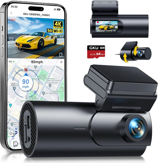 Dash Cam Front and Rear Camera,4K+1080P