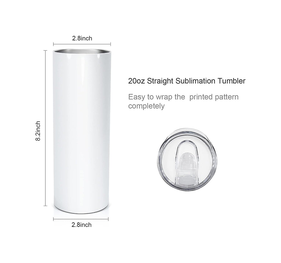 20 oz white  tumbler