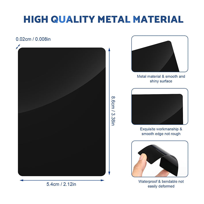 Black Metal Business Cards – (Laser Engraved)