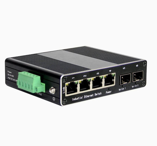 4-port 10/100/1000Mbps Industrial Ethernet Switch + SFP fiber ports + PoE