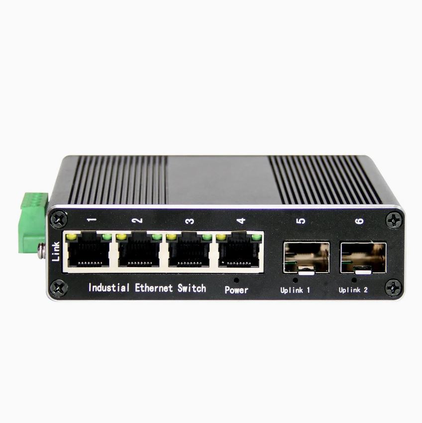 4-port 10/100/1000Mbps Industrial Ethernet Switch + SFP fiber ports + PoE