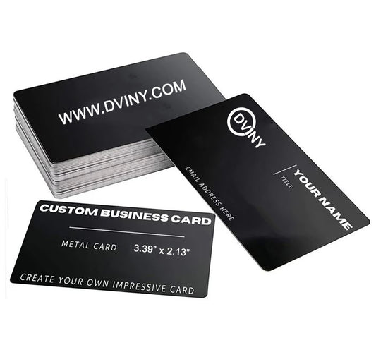 Black Metal Business Cards – (Laser Engraved)