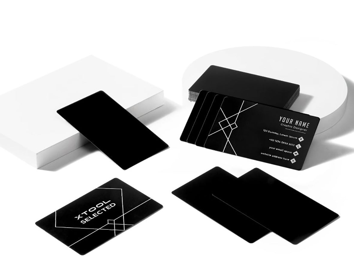Black Metal Business Cards – (Laser Engraved)