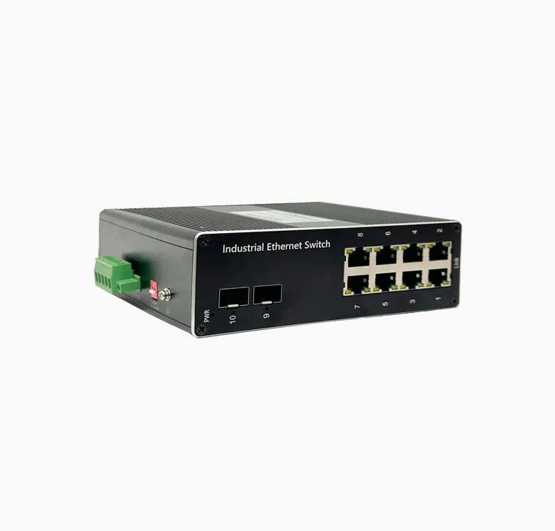 8-port 10/100/1000Mbps Industrial Ethernet Switch + SFP fiber ports + PoE