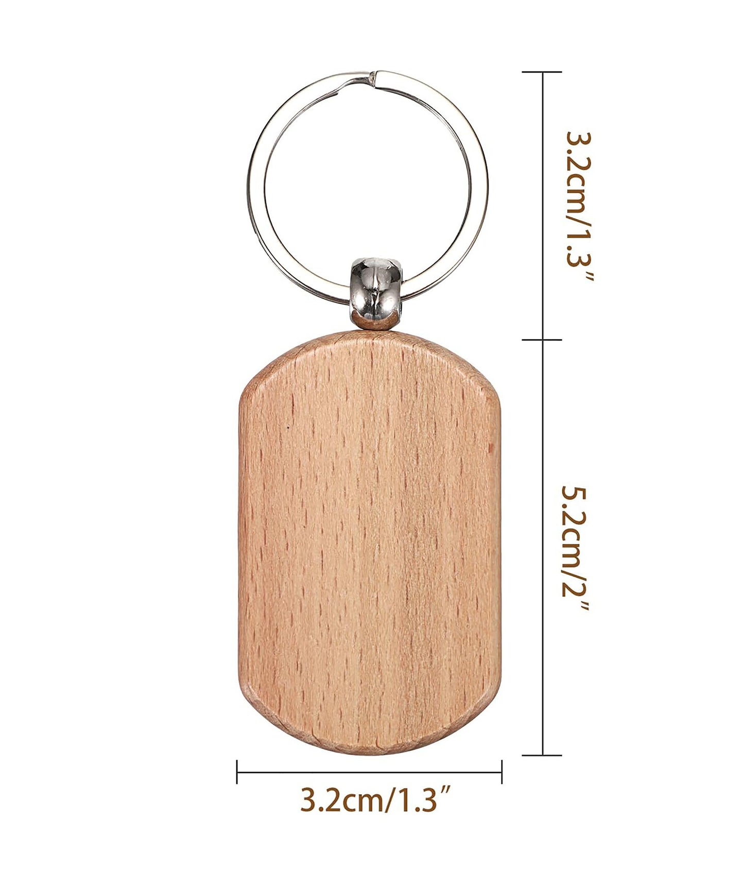 Laser engraved wood keychain