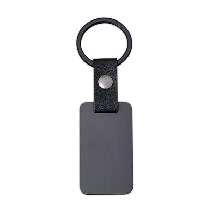 Modern Style Geometric  Laser Engraving 201 Stainless Steel Pu Leather Keychain