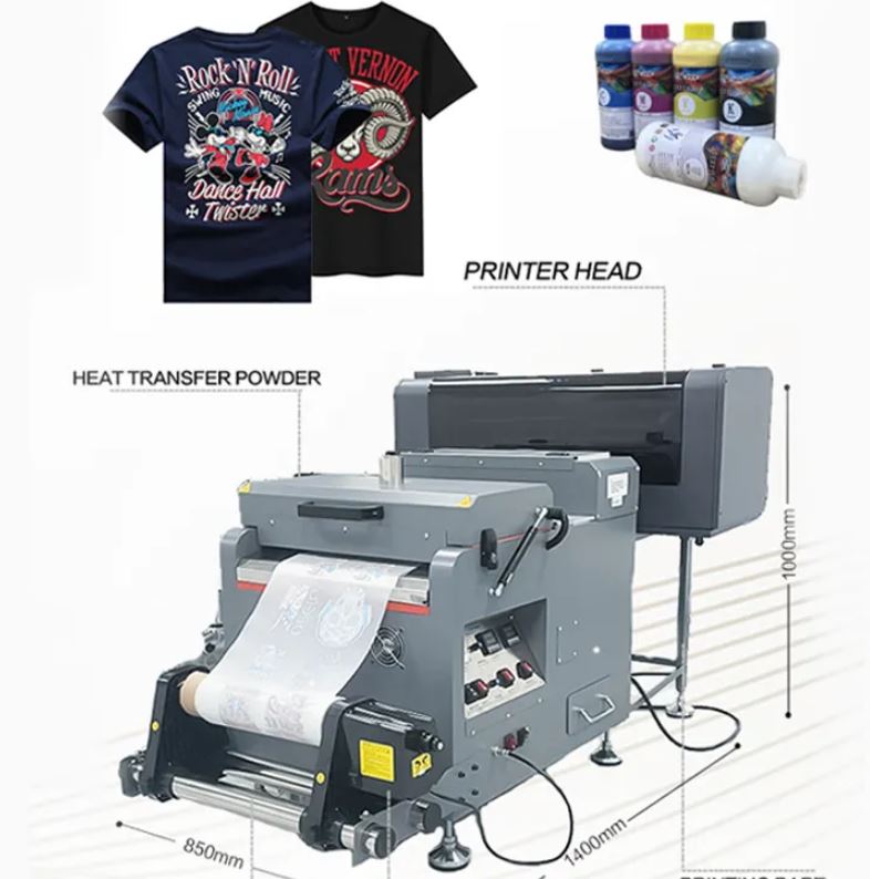 DTF Apparel Printing equipment shown on Dviny's services page