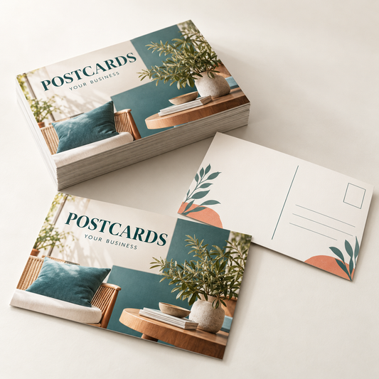 Postcards — printed front and mailing back sample