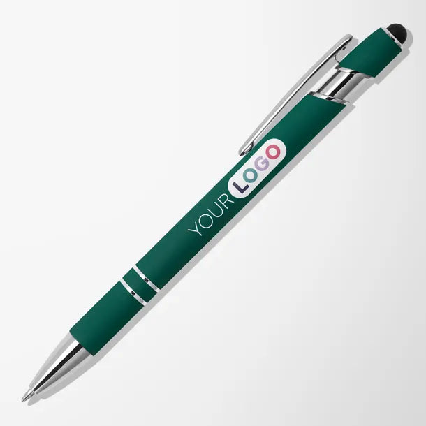 Green full-color printed soft-touch stylus pen