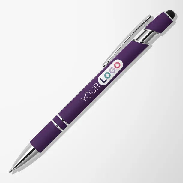Purple full-color printed soft-touch stylus pen