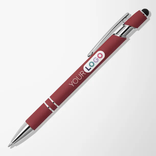 Red full-color printed soft-touch stylus pen