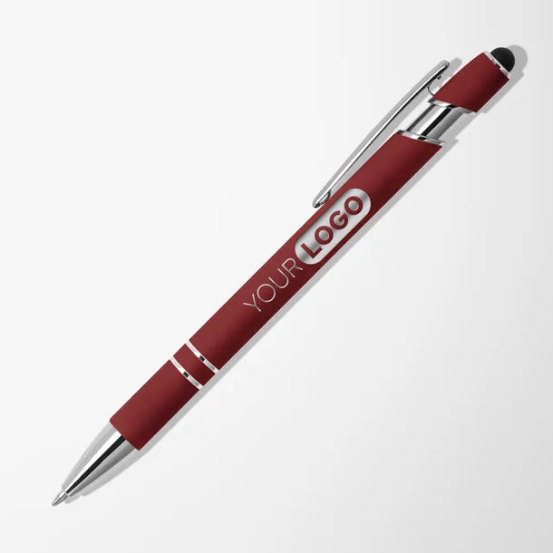 Red soft-touch stylus pen