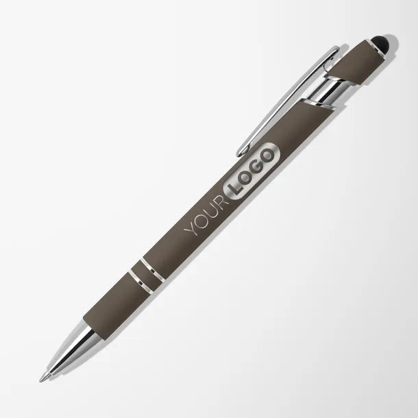 Taupe soft-touch stylus pen